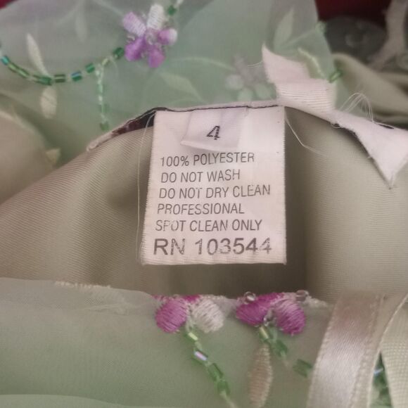 Y2K Designer Floral Beaded Fairy Prom Dress - Picture 5 of 6